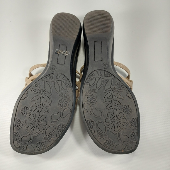 Penmans Black Tan Slip On Wedge Heel Sandals Size 8.5 - Picture 9 of 10